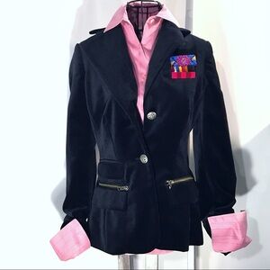 PLENTY BY TRACY REESE VELVET MILITARY JACKET